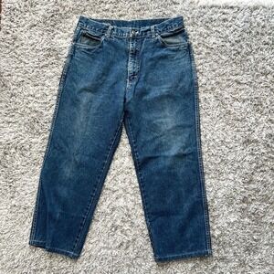 Seattle Blues Jeans Mens Baggy Wide Leg 36x26 Grunge Hip Hop Streetwear Hemmed